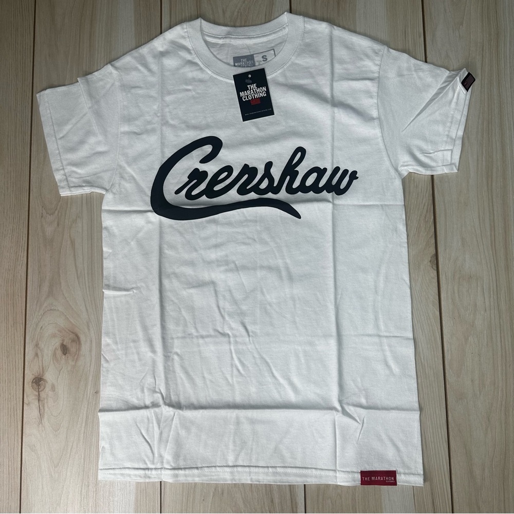 The Marathon Clothing Sz SMALL Limited Edition CRENSHAW T-Shirt White/Black‎ New